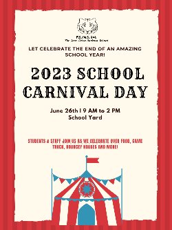 Carnival Poster inviting students and staff!